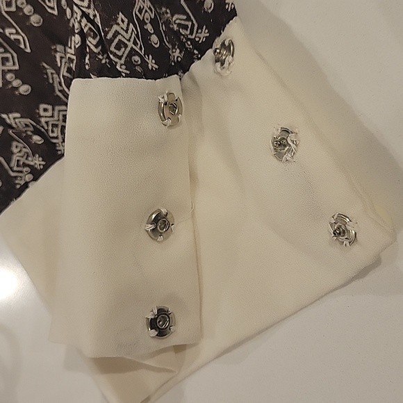 VINTAGE 70s 80s Elegant Everyday Brown Patterned Dress - Picture 6 of 12